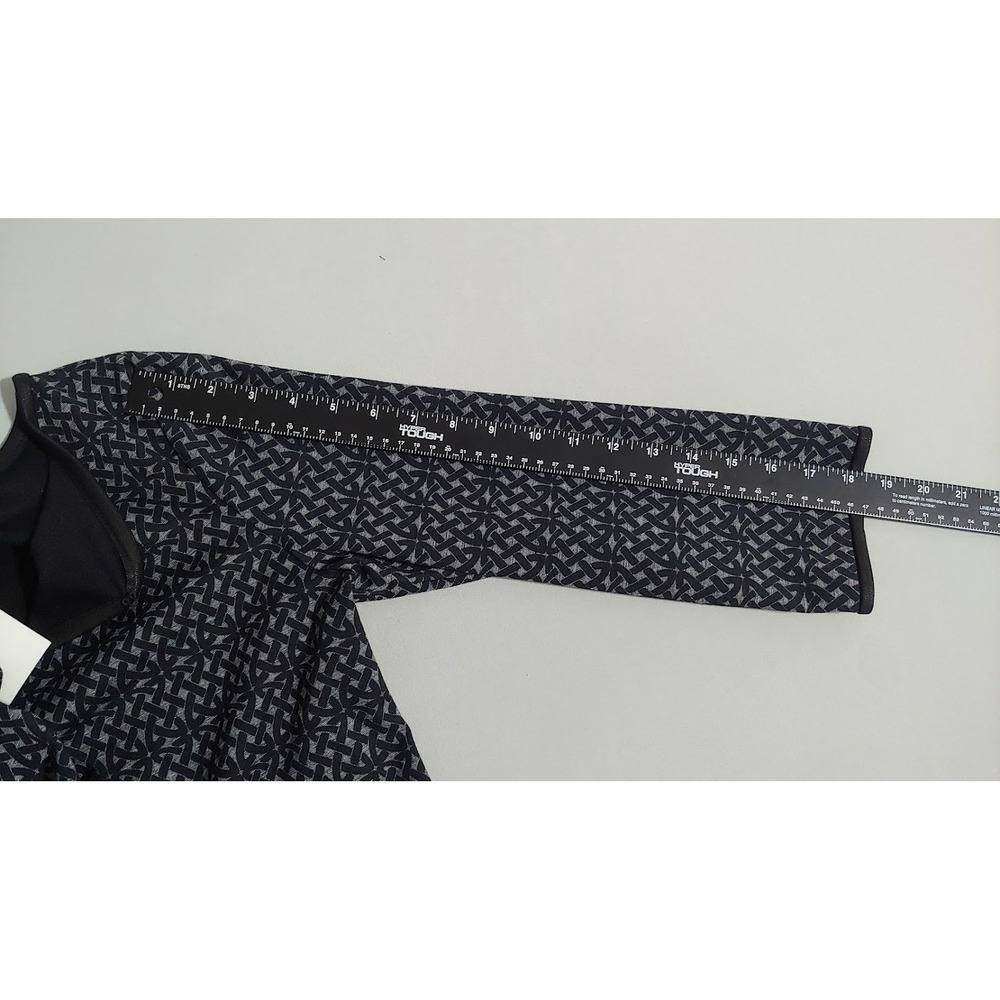 Max Studio Womens Geometric Size M  Print Keyhole Shift‎ Dress Blue Black NWT - Picture 10 of 11